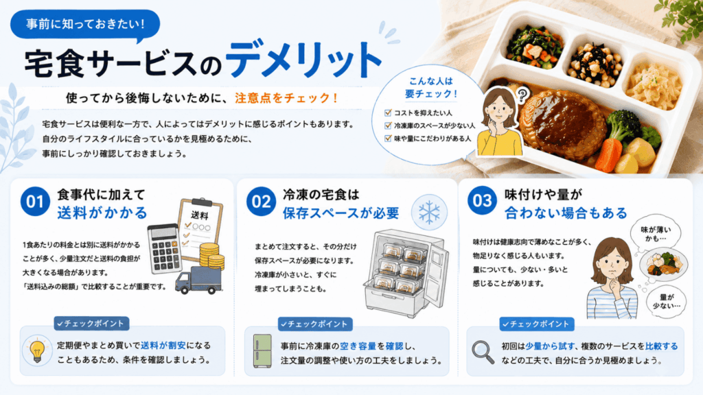 宅食サービスのデメリット