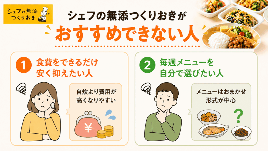 シェフの無添つくりおきがおすすめできない人