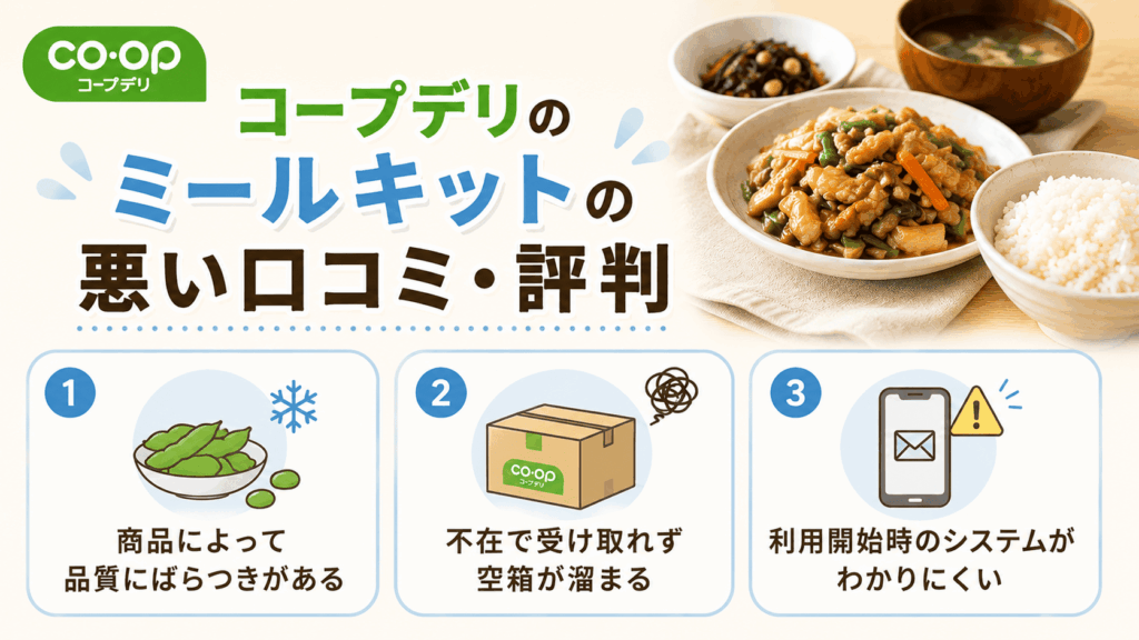 コープデリのミールキットの悪い口コミ・評判
