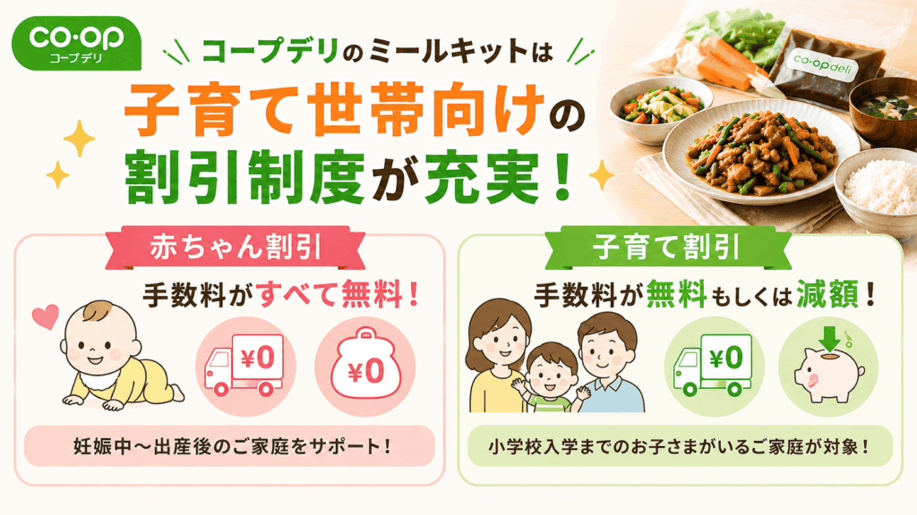 コープデリのミールキットは子育て世帯向けの割引制度が充実