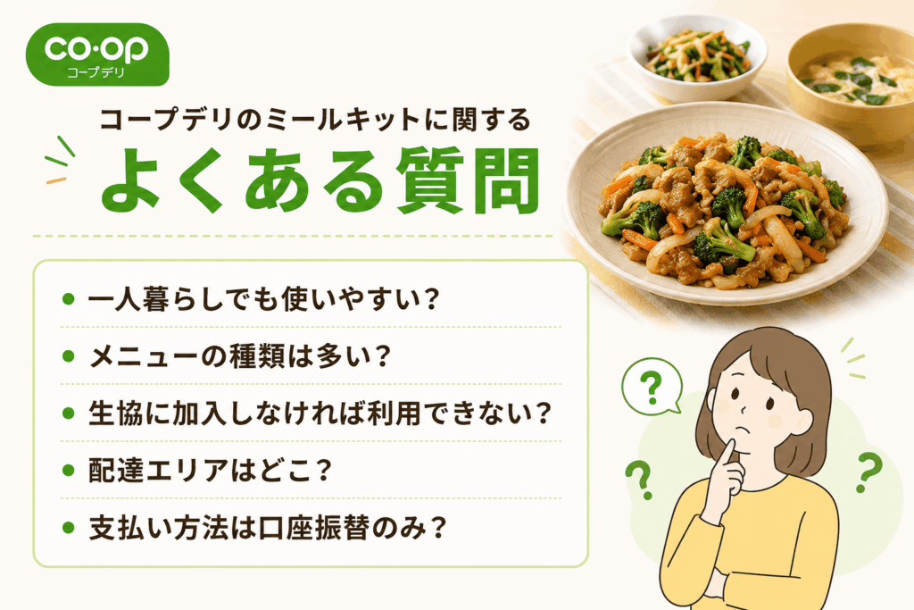 コープデリのミールキットに関するよくある質問