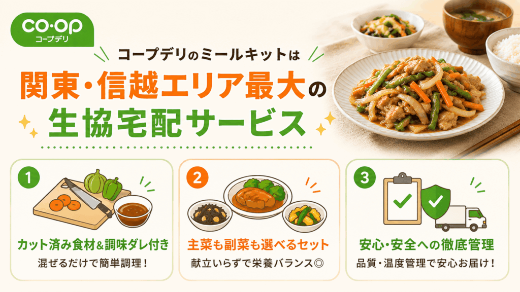 コープデリのミールキットは関東・信越エリア最大の生協宅配サービス