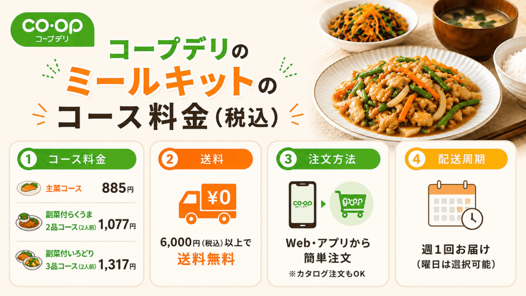 コープデリのミールキットのコース料金(税込)