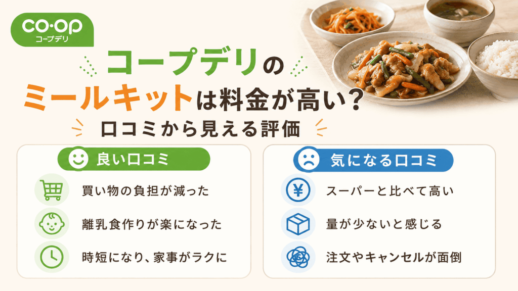 コープデリのミールキットは料金が高い?口コミから見える評価