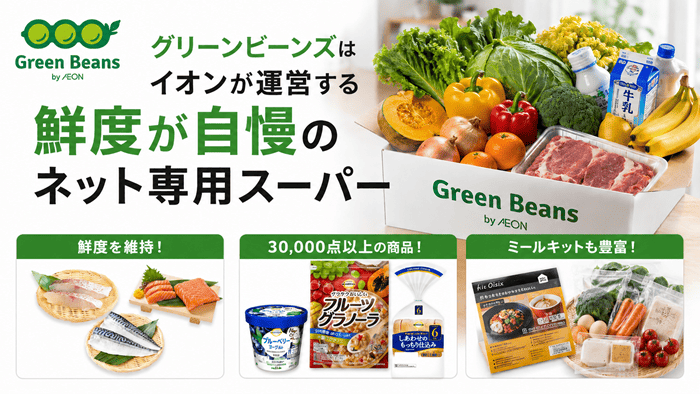 グリーンビーンズはイオンが運営する鮮度が自慢のネット専用スーパー