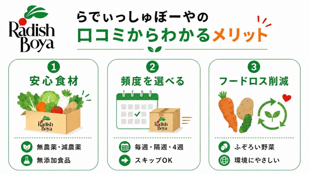 らでぃっしゅぼーやの口コミからわかるメリット