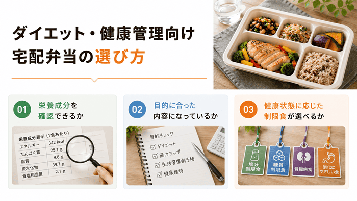 ダイエット・健康管理向け宅配弁当の選び方