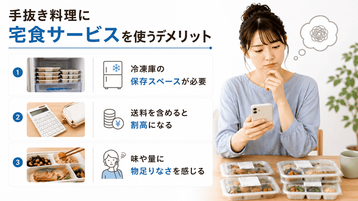 手抜き料理に宅食サービスを使うデメリット