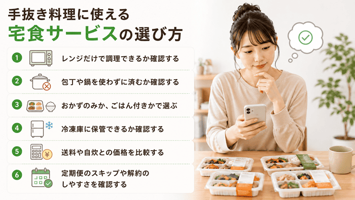 手抜き料理に使える宅食サービスの選び方
